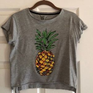 CROPPED PINEAPPLE FLOWY TOP (S)